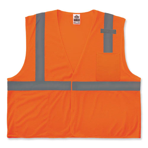 Glowear 8210hl-s Single Size Class 2 Economy Mesh Vest, Polyester, Large, Orange, Ships In 1-3 Business Days - Image 1