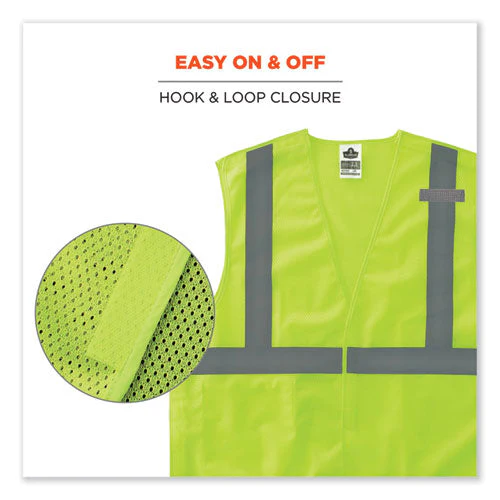 Glowear 8215ba-s Single Size Class 2 Economy Breakaway Mesh Vest, Polyester, 4x-large, Lime, Ships In 1-3 Business Days - Image 3