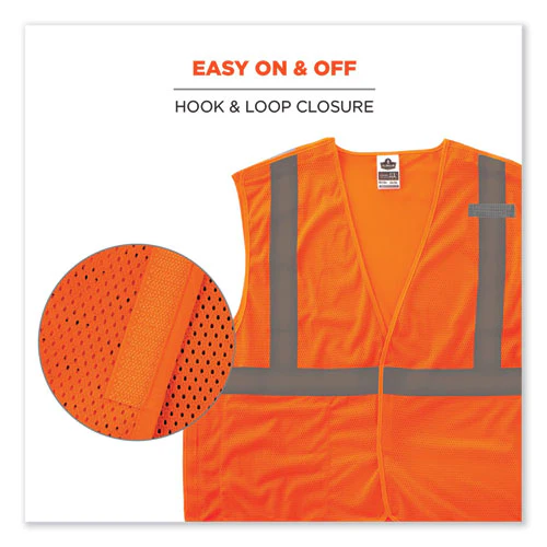 Glowear 8215ba-s Single Size Class 2 Economy Breakaway Mesh Vest, Polyester, 2x-large, Orange, Ships In 1-3 Business Days - Image 3