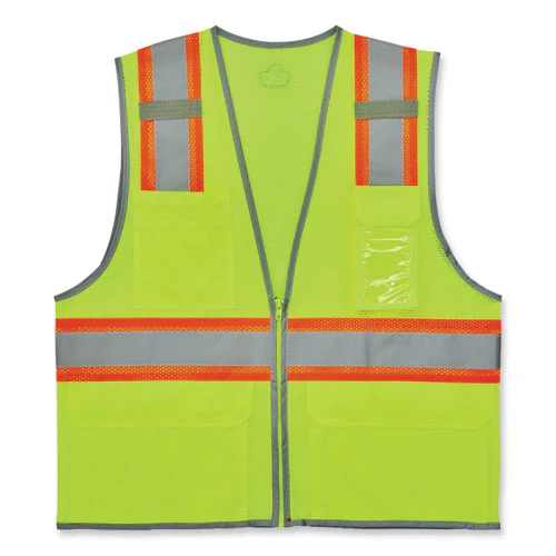Glowear 8246z-s Single Size Class 2 Two-tone Mesh Vest, Polyester, Large, Lime, Ships In 1-3 Business Days - Image 1