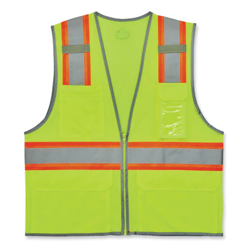 Glowear 8246z-s Single Size Class 2 Two-tone Mesh Vest, Polyester, X-large, Lime, Ships In 1-3 Business Days - Image 1