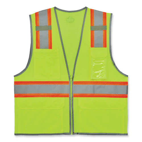 Glowear 8246z-s Single Size Class 2 Two-tone Mesh Vest, Polyester, 2x-large, Lime, Ships In 1-3 Business Days - Image 1