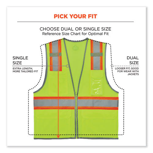 Glowear 8246z-s Single Size Class 2 Two-tone Mesh Vest, Polyester, 4x-large, Lime, Ships In 1-3 Business Days - Image 3