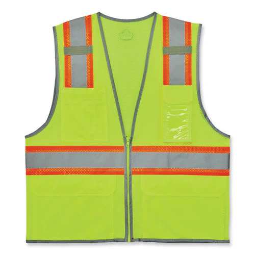 Glowear 8246z-s Single Size Class 2 Two-tone Mesh Vest, Polyester, 5x-large, Lime, Ships In 1-3 Business Days - Image 1