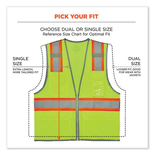 Glowear 8246z-s Single Size Class 2 Two-tone Mesh Vest, Polyester, 5x-large, Lime, Ships In 1-3 Business Days - Image 2