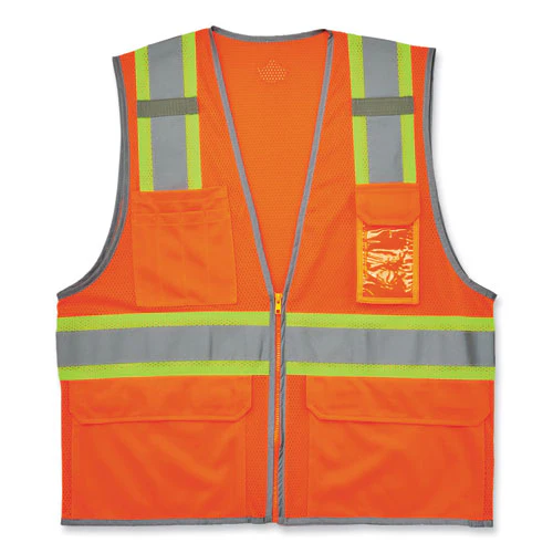 Glowear 8246z-s Single Size Class 2 Two-tone Mesh Vest, Polyester, Small, Orange, Ships In 1-3 Business Days - Image 1