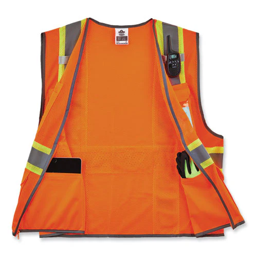 Glowear 8246z-s Single Size Class 2 Two-tone Mesh Vest, Polyester, 4x-large, Orange, Ships In 1-3 Business Days - Image 3