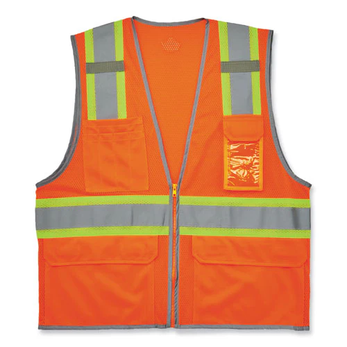 Glowear 8246z-s Single Size Class 2 Two-tone Mesh Vest, Polyester, 5x-large, Orange, Ships In 1-3 Business Days - Image 1