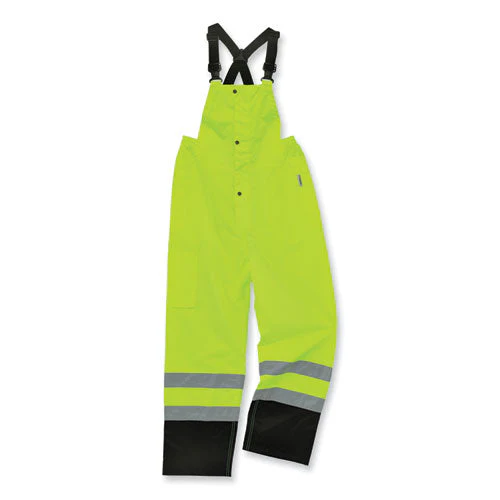 Glowear 8918bk Class E Hi-vis Rain Bibs Black Bottom, Small, Lime, Ships In 1-3 Business Days - Image 1