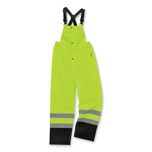 Glowear 8918bk Class E Hi-vis Rain Bibs Black Bottom, Medium, Lime, Ships In 1-3 Business Days - Image 1