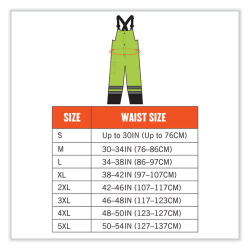 Glowear 8918bk Class E Hi-vis Rain Bibs Black Bottom, Medium, Lime, Ships In 1-3 Business Days - Image 3