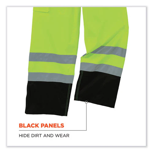 Glowear 8918bk Class E Hi-vis Rain Bibs Black Bottom, Large, Lime, Ships In 1-3 Business Days - Image 3