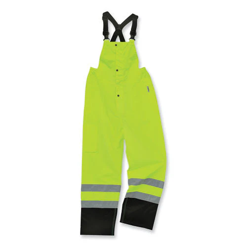 Glowear 8918bk Class E Hi-vis Rain Bibs Black Bottom, X-large, Lime, Ships In 1-3 Business Days - Image 1