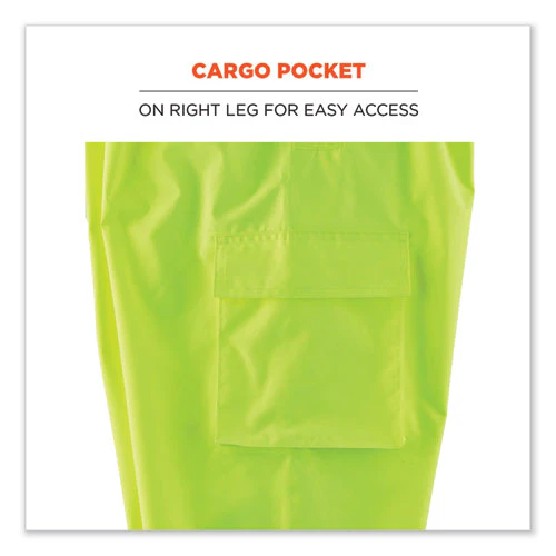 Glowear 8918bk Class E Hi-vis Rain Bibs Black Bottom, X-large, Lime, Ships In 1-3 Business Days - Image 3