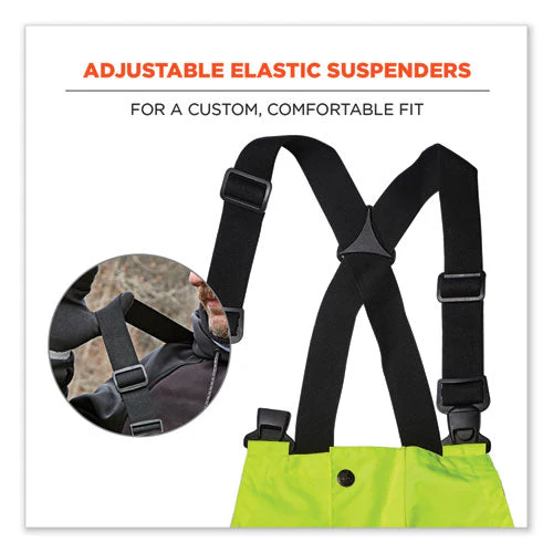 Glowear 8918bk Class E Hi-vis Rain Bibs Black Bottom, 2x-large, Lime, Ships In 1-3 Business Days - Image 2