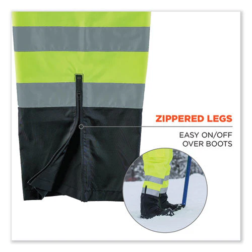 Glowear 8918bk Class E Hi-vis Rain Bibs Black Bottom, 5x-large, Lime, Ships In 1-3 Business Days - Image 2