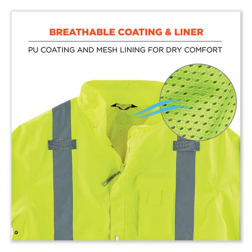 Glowear 8365bk Class 3 Hi-vis Rain Jacket Black Bottom, Large, Lime, Ships In 1-3 Business Days - Image 2