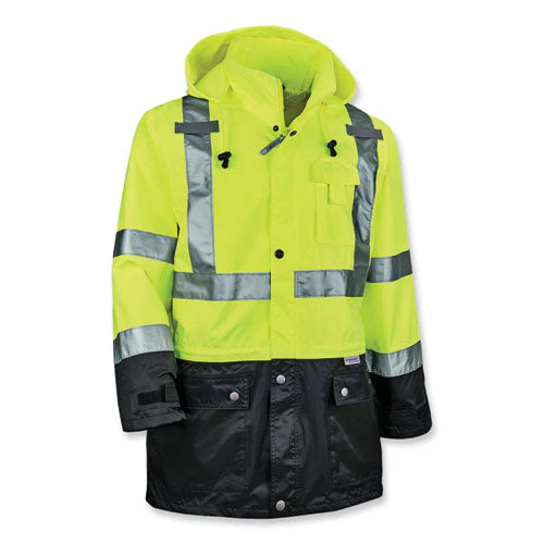 Glowear 8365bk Class 3 Hi-vis Rain Jacket Black Bottom, 2x-large, Lime, Ships In 1-3 Business Days - Image 1