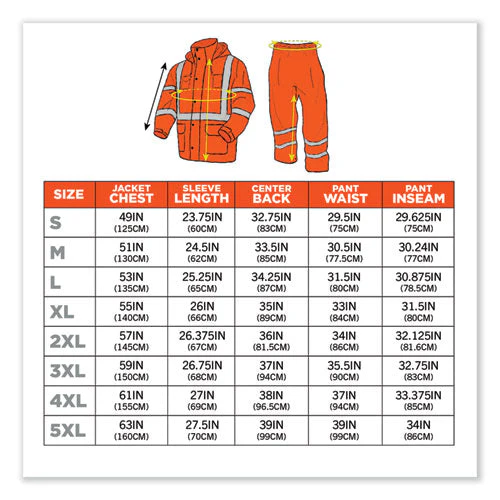 Glowear 8376k Lightweight Hv Rain Suit, Medium, Orange, Ships In 1-3 Business Days - Image 2