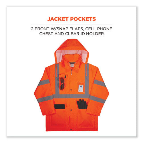 Glowear 8376k Lightweight Hv Rain Suit, 2x-large, Orange, Ships In 1-3 Business Days - Image 3