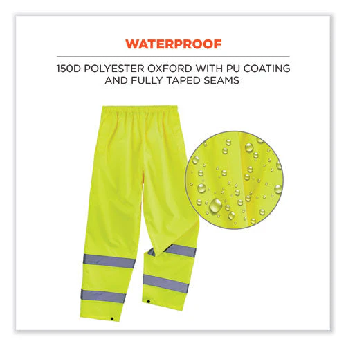 Glowear 8916 Class E Lightweight Hi-vis Rain Pants, 4x-large, Lime, Ships In 1-3 Business Days - Image 3