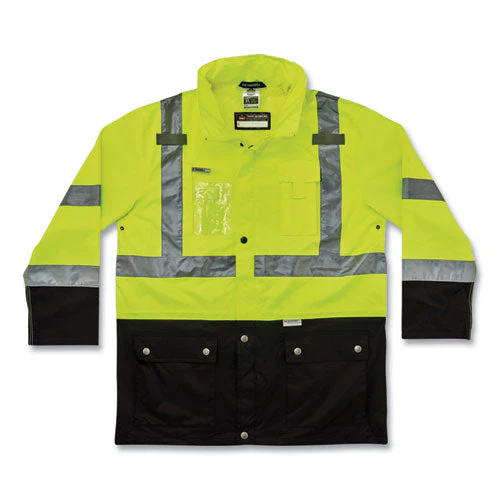 Glowear 8386 Class 3 Hi-vis Outer Shell Jacket, Polyester, Medium, Lime, Ships In 1-3 Business Days - Image 1