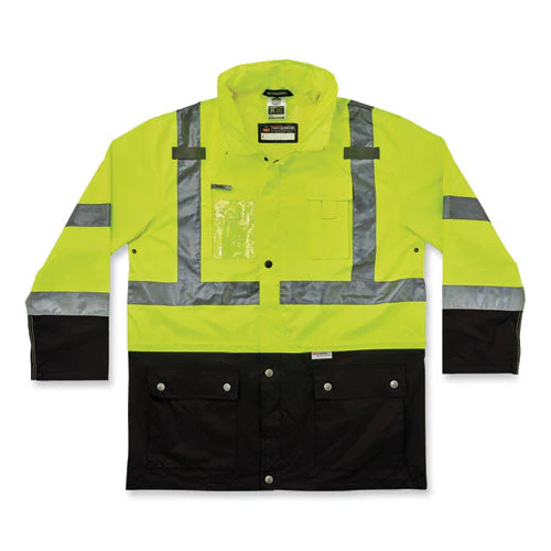 Glowear 8386 Class 3 Hi-vis Outer Shell Jacket, Polyester, Large, Lime, Ships In 1-3 Business Days - Image 1