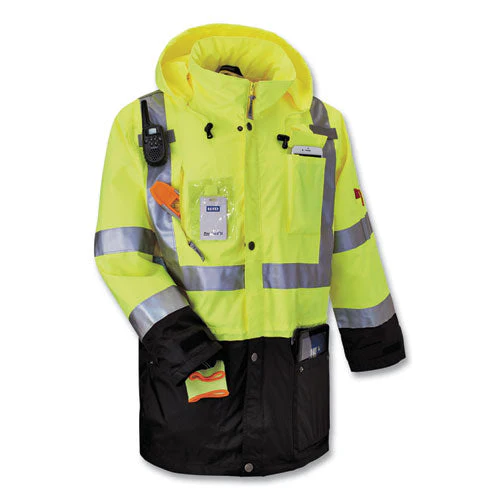 Glowear 8386 Class 3 Hi-vis Outer Shell Jacket, Polyester, 2x-large, Lime, Ships In 1-3 Business Days - Image 3