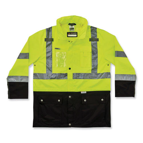 Glowear 8386 Class 3 Hi-vis Outer Shell Jacket, Polyester, 5x-large, Lime, Ships In 1-3 Business Days - Image 1