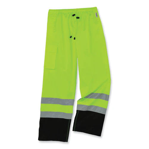 Glowear 8915bk Class E Hi-vis Rain Pants Black Bottom, 4x-large, Lime, Ships In 1-3 Business Days - Image 1