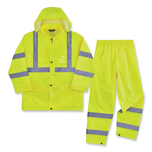 Glowear 8376k Lightweight Hv Rain Suit, Medium, Lime, Ships In 1-3 Business Days - Image 1