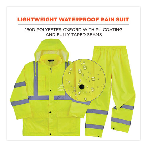 Glowear 8376k Lightweight Hv Rain Suit, Large, Lime, Ships In 1-3 Business Days - Image 2