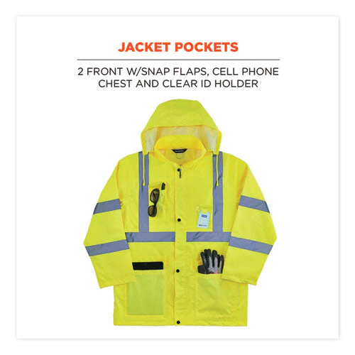 Glowear 8376k Lightweight Hv Rain Suit, Large, Lime, Ships In 1-3 Business Days - Image 3