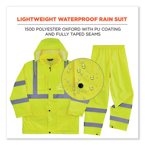 Glowear 8376k Lightweight Hv Rain Suit, X-large, Lime, Ships In 1-3 Business Days - Image 3