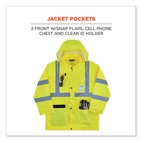 Glowear 8376k Lightweight Hv Rain Suit, X-large, Lime, Ships In 1-3 Business Days - Image 2