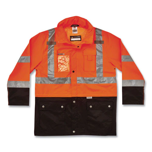 Glowear 8386 Class 3 Hi-vis Outer Shell Jacket, Polyester, Large, Orange, Ships In 1-3 Business Days - Image 1