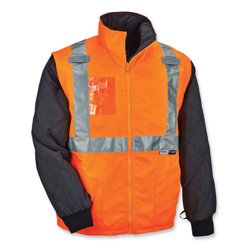 Glowear 8287 Class 2 Hi-vis Jacket With Removable Sleeves, 5x-large, Orange, Ships In 1-3 Business Days - Image 1