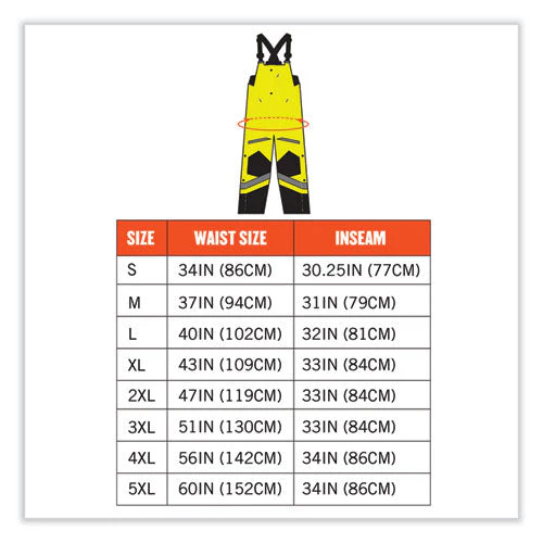 Glowear 8928 Class E Hi-vis Insulated Bibs, Small, Lime, Ships In 1-3 Business Days - Image 3
