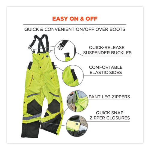 Glowear 8928 Class E Hi-vis Insulated Bibs, 5x-large, Lime, Ships In 1-3 Business Days - Image 2
