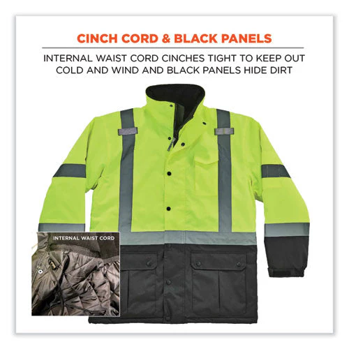 Glowear 8384 Class 3 Hi-vis Quilted Thermal Parka, Medium, Lime, Ships In 1-3 Business Days - Image 2