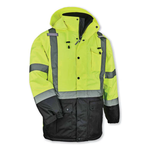 Glowear 8384 Class 3 Hi-vis Quilted Thermal Parka, 3x-large, Lime, Ships In 1-3 Business Days - Image 1