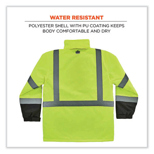 Glowear 8384 Class 3 Hi-vis Quilted Thermal Parka, 5x-large, Lime, Ships In 1-3 Business Days - Image 2