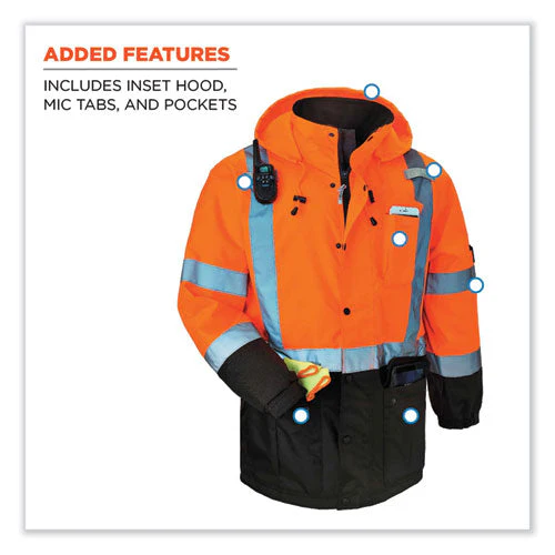 Glowear 8384 Class 3 Hi-vis Quilted Thermal Parka, Medium, Orange, Ships In 1-3 Business Days - Image 2