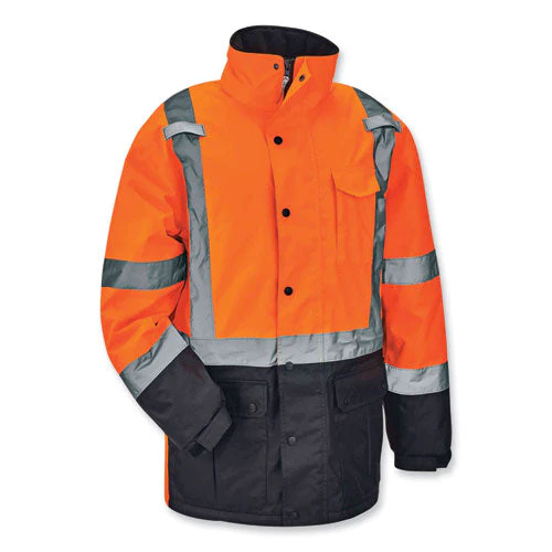 Glowear 8384 Class 3 Hi-vis Quilted Thermal Parka, Large, Orange, Ships In 1-3 Business Days - Image 1