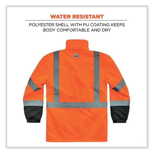Glowear 8384 Class 3 Hi-vis Quilted Thermal Parka, 3x-large, Orange, Ships In 1-3 Business Days - Image 3