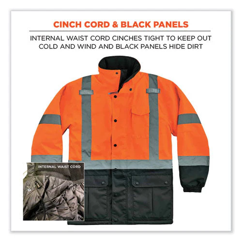 Glowear 8384 Class 3 Hi-vis Quilted Thermal Parka, 4x-large, Orange, Ships In 1-3 Business Days - Image 3