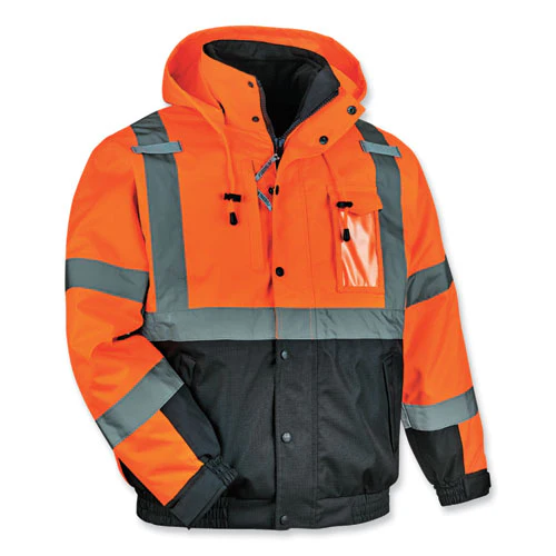 Glowear 8381 Class 3 Hi-vis 4-in-1 Quilted Bomber Jacket, Orange, Medium, Ships In 1-3 Business Days - Image 1