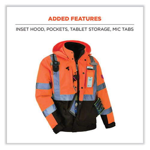 Glowear 8381 Class 3 Hi-vis 4-in-1 Quilted Bomber Jacket, Orange, 3x-large, Ships In 1-3 Business Days - Image 2