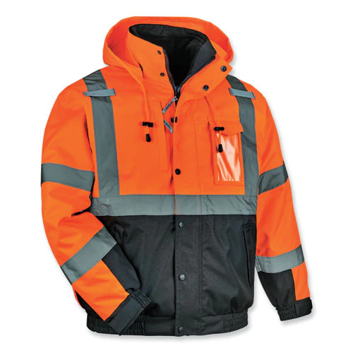 Glowear 8381 Class 3 Hi-vis 4-in-1 Quilted Bomber Jacket, Orange, 4x-large, Ships In 1-3 Business Days - Image 1