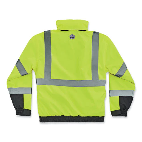 Glowear 8381 Class 3 Hi-vis 4-in-1 Quilted Bomber Jacket, Lime, Small, Ships In 1-3 Business Days - Image 2